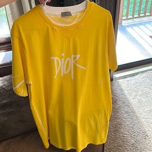 Authentic DIOR And Shawn Yellow Oversize Logo Tee M